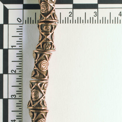 Pewter Beads, Copper Plated - 8" Strand
