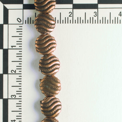 Pewter Beads, Copper Plated - 8" Strand