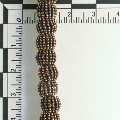 Pewter Beads, Copper Plated - 8" Strand