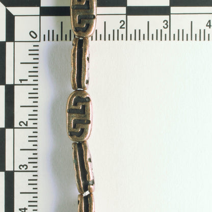 Pewter Beads, Copper Palted - 8" Strand