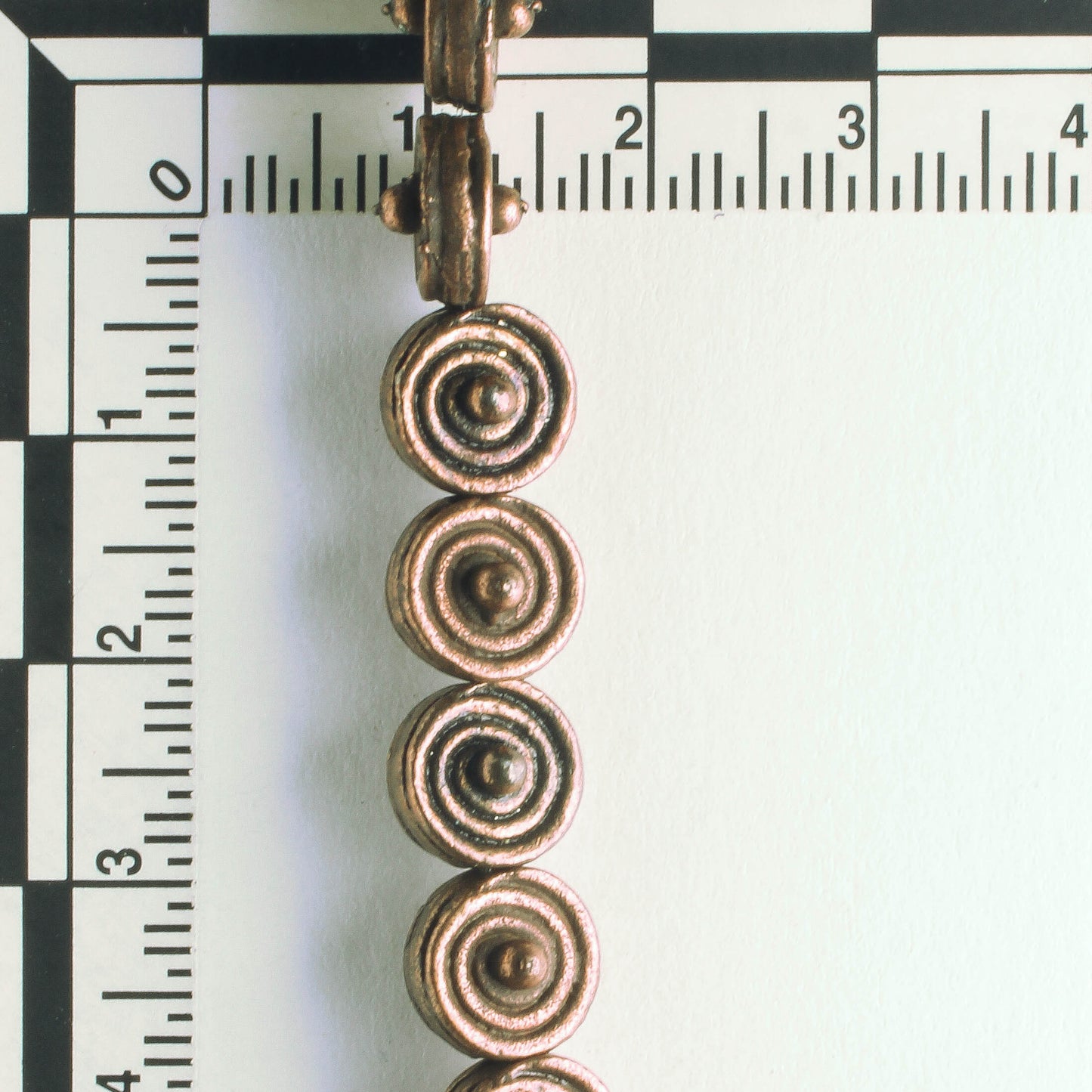 Pewter Beads, Copper Plated - 8" Strand