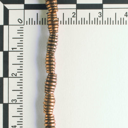 Pewter Beads, Copper Plated - 8" Strand
