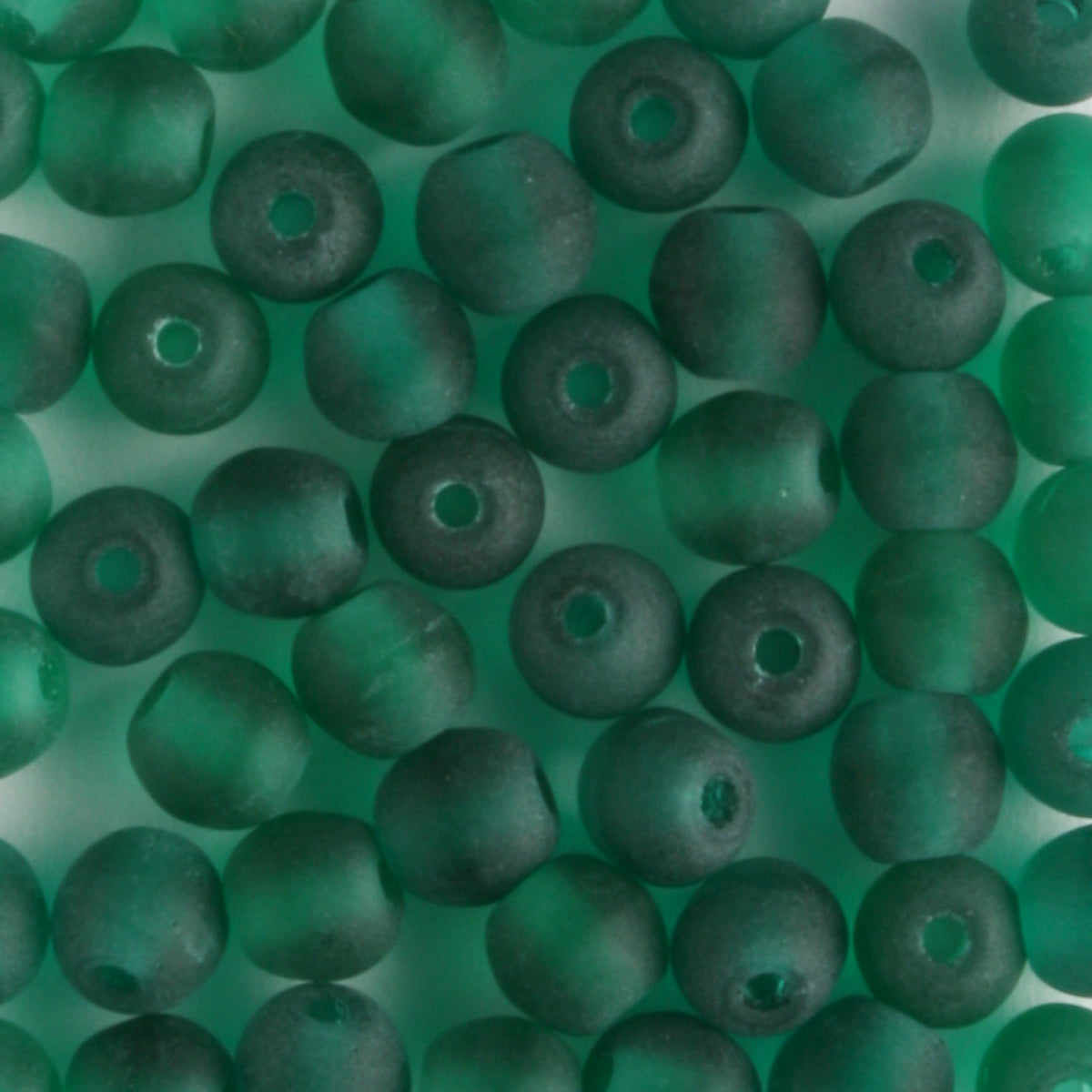 4mm Druk Zircone Green Matte - 100 beads
