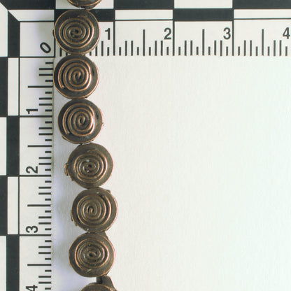 Pewter Beads, Copper Plated - 8" Strand