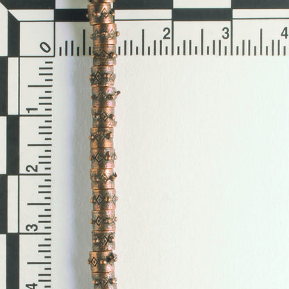 Pewter Beads, Copper Plated - 8" Strand
