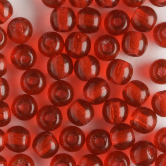 4mm Druk Cranberry Pink - 100 beads