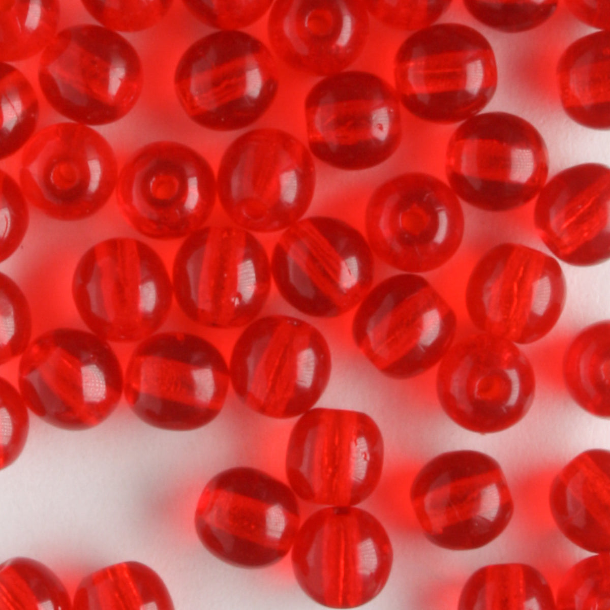 4mm Druk Ruby - 100 beads