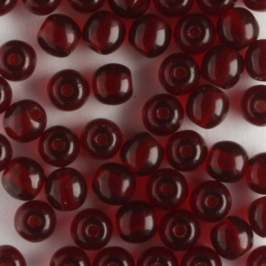 4mm Druk Garnet - 100 beads
