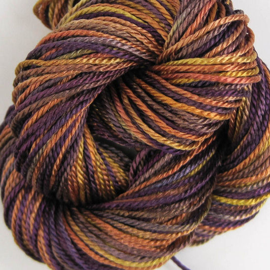 Hand Dyed Shiny Silk Yarn - 36 Yard Skein
