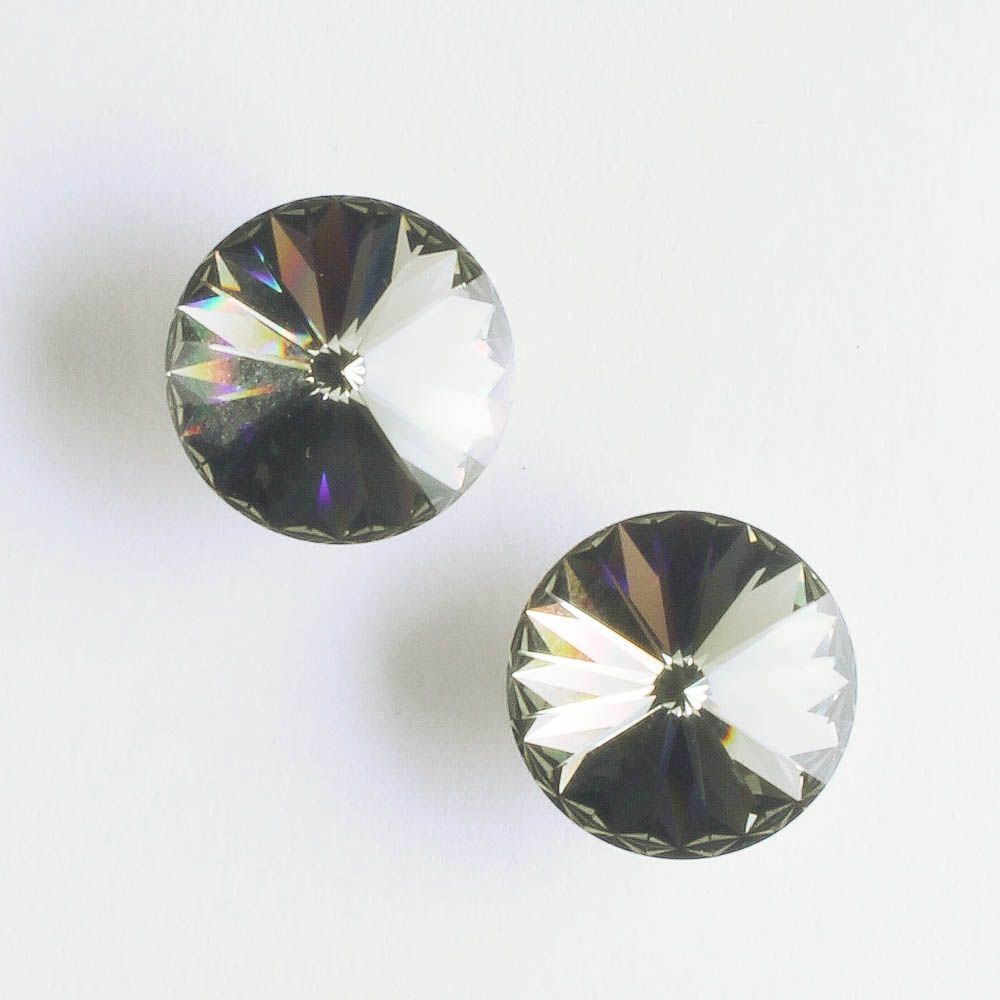 12mm Rivoli Black Diamond - pair