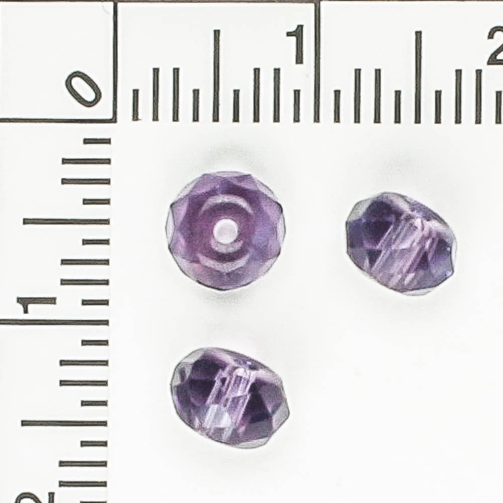 4x6mm Rondelle Purple - 50 beads