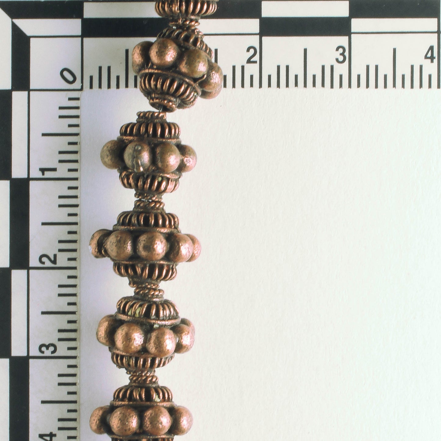 Pewter Beads, Copper Plated - 8" Strand