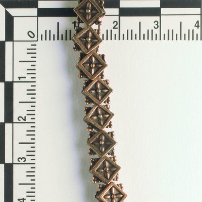 Pewter Beads, Copper Plated - 8" Strand