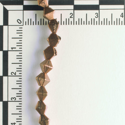 Pewter Beads, Copper Plated - 8" Strand
