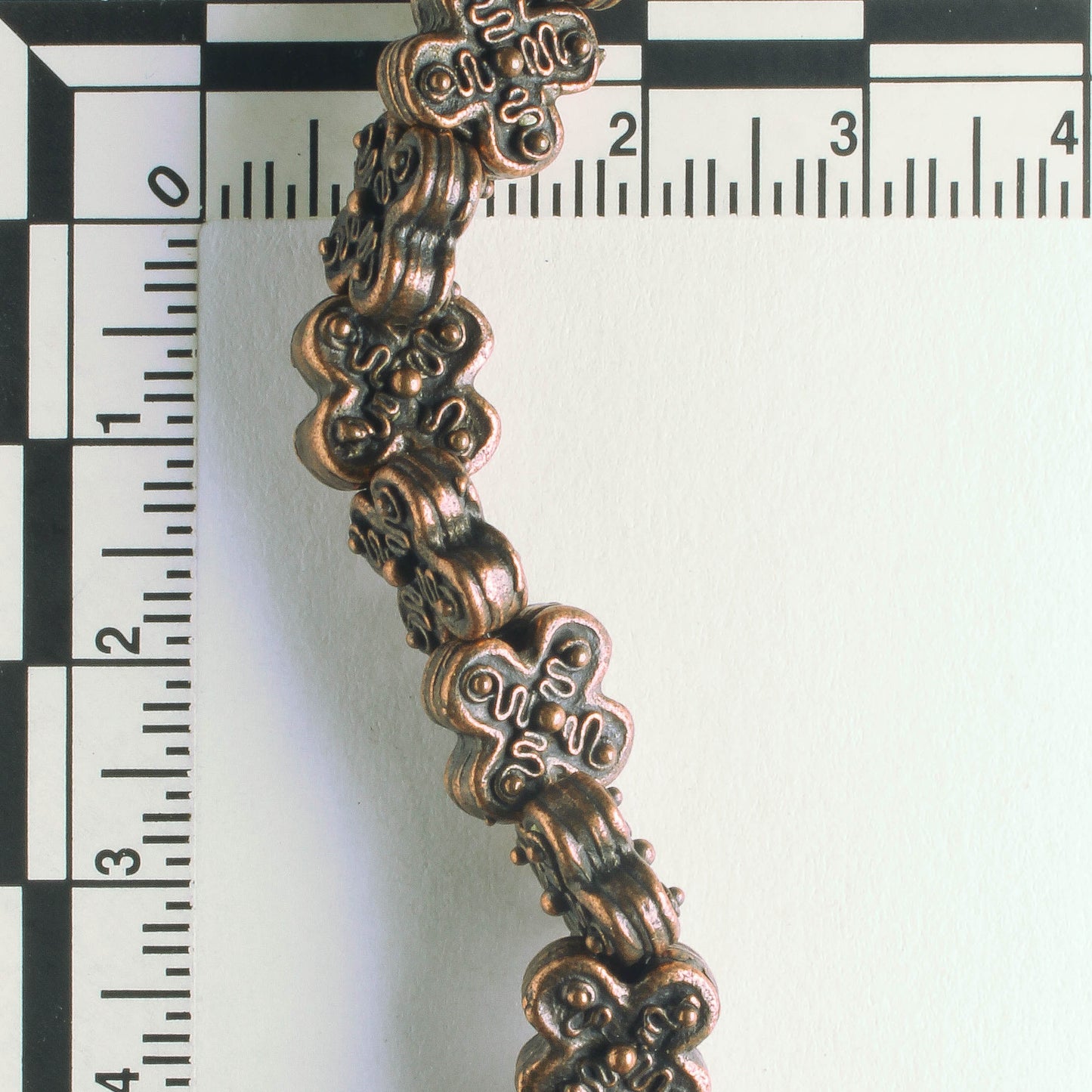 Pewter Beads, Copper Plated - 8" Strand