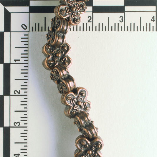 Pewter Beads, Copper Plated - 8" Strand