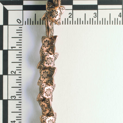 Pewter Beads, Copper Plated - 8" Strand