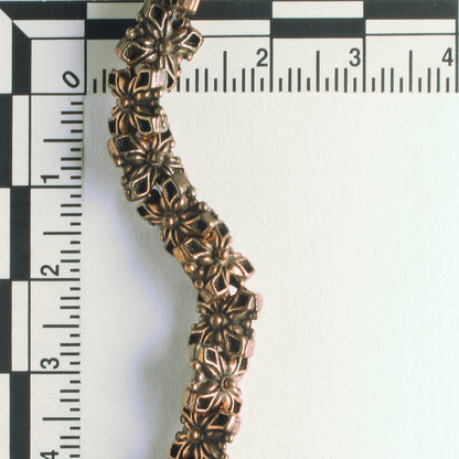 Pewter Beads, Copper Plated - 8" Strand