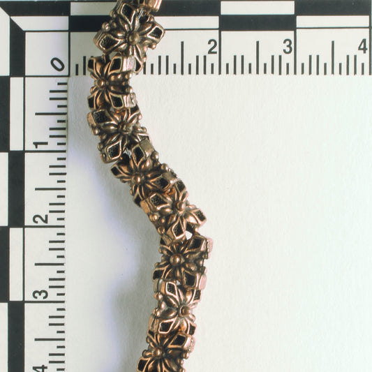 Pewter Beads, Copper Plated - 8" Strand