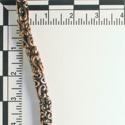 Pewter Beads, Copper Plated - 8" Strand
