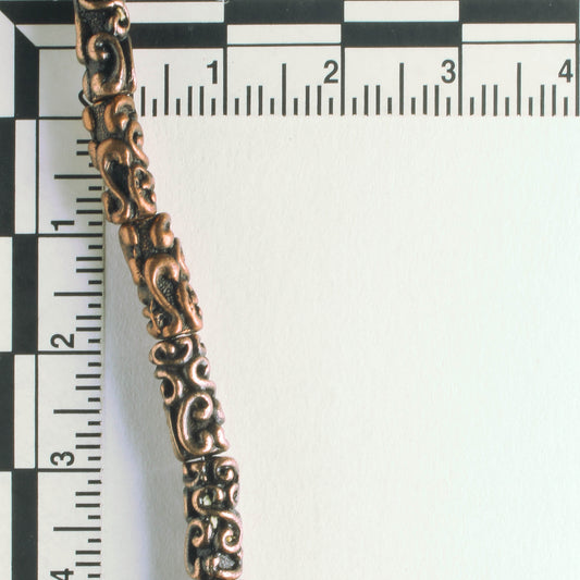 Pewter Beads, Copper Plated - 8" Strand