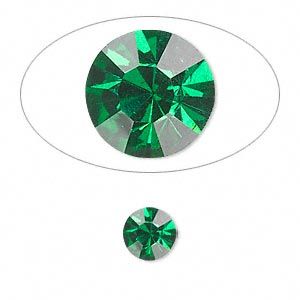 Chaton 8mm Emerald Green - qty 4