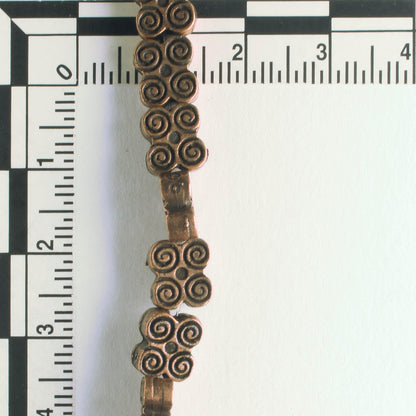 Pewter Beads, Copper Plated - 8" Strand