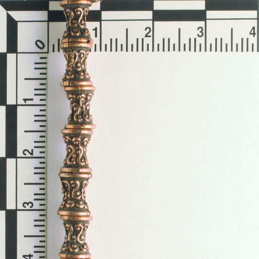 Pewter Beads, Copper Plated - 8" Strand