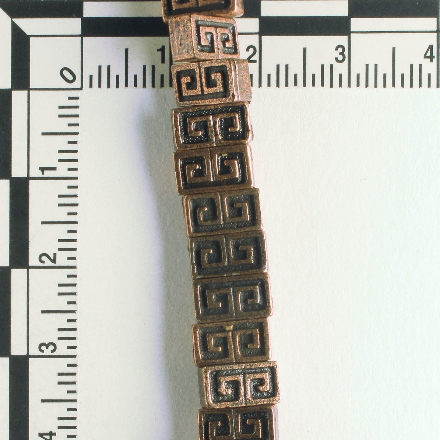 Pewter Beads, Copper Plated - 8" Strand