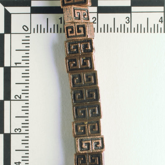 Pewter Beads, Copper Plated - 8" Strand