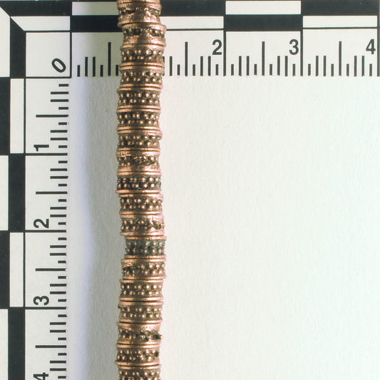 Pewter Beads, Copper Plated - 8" Strand