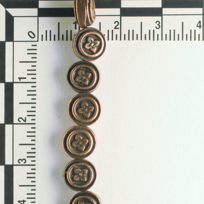 Pewter Beads, Copper Plated - 8" Strand