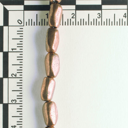 Pewter Beads, Copper Plated - 8" Strand