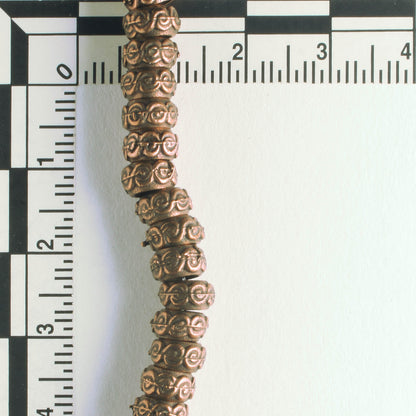 Pewter Beads, Copper Plated - 8" Strand