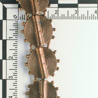 Pewter Beads, Copper Plated - 8" Strand