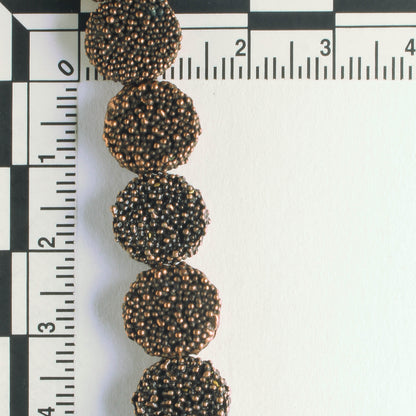Pewter Beads, Copper Plated - 8" Strand