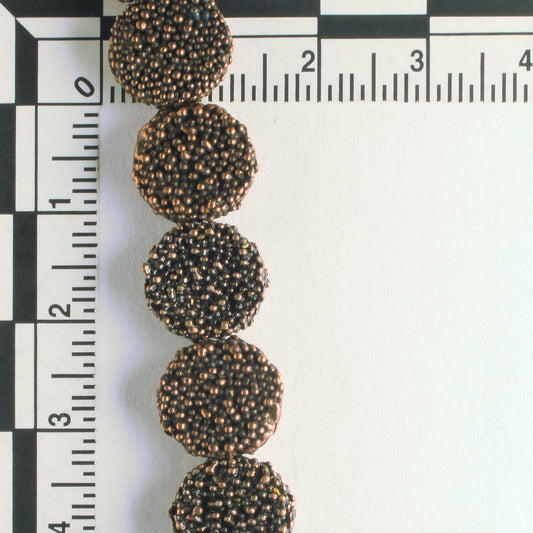 Pewter Beads, Copper Plated - 8" Strand