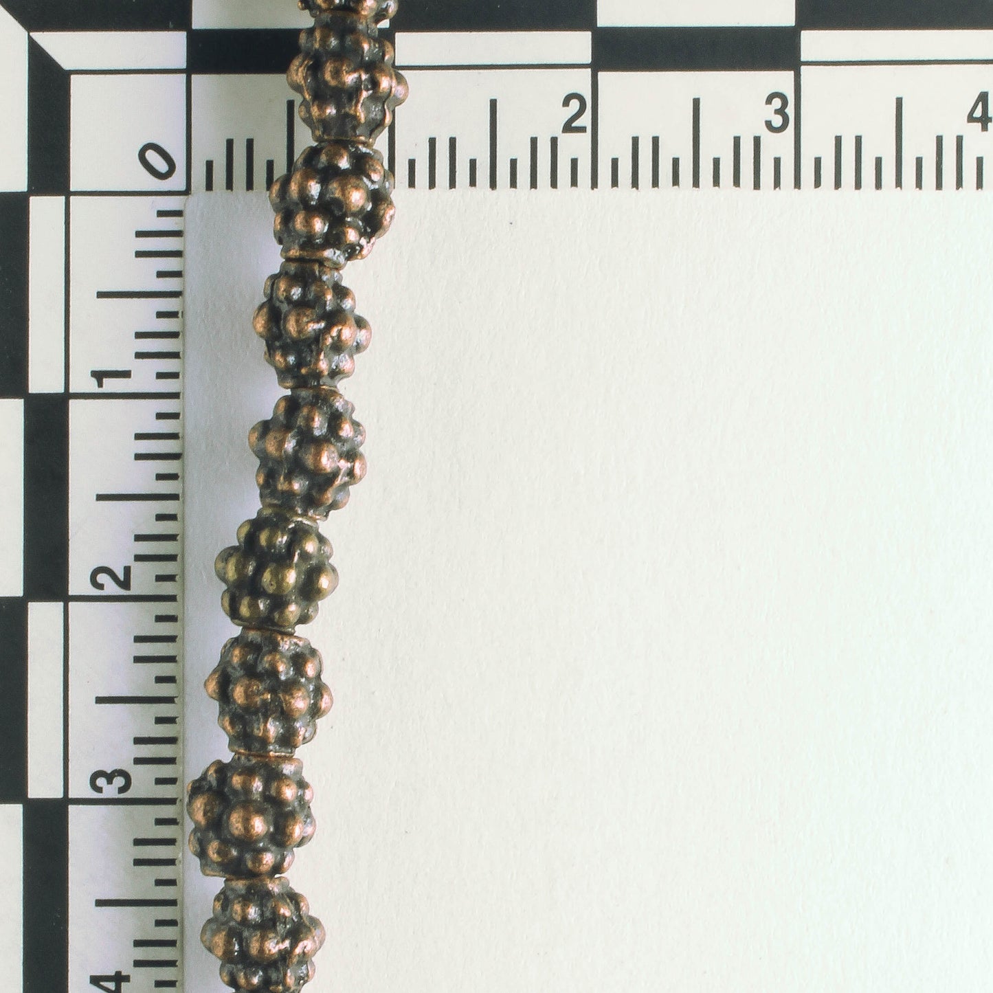 Pewter Beads, Copper Plated - 8" Strand