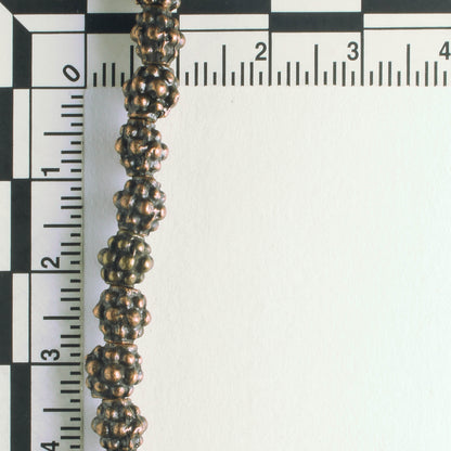 Pewter Beads, Copper Plated - 8" Strand