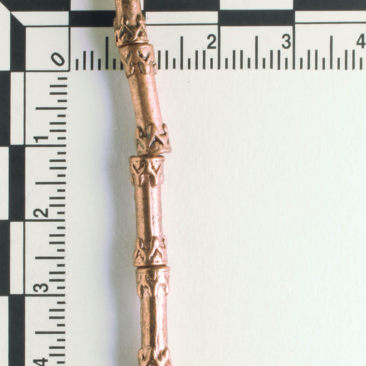 Pewter Beads, Copper Plated - 8" Strand