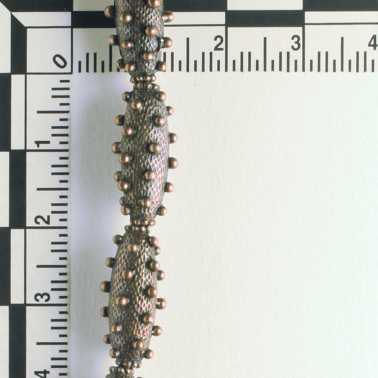 Pewter Beads, Copper Plated - 8" Strand