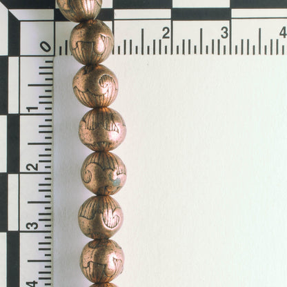 Pewter Beads, Copper Plated - 8" Strand
