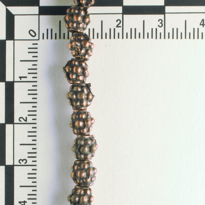Pewter Beads, Copper Plated - 8" Strand