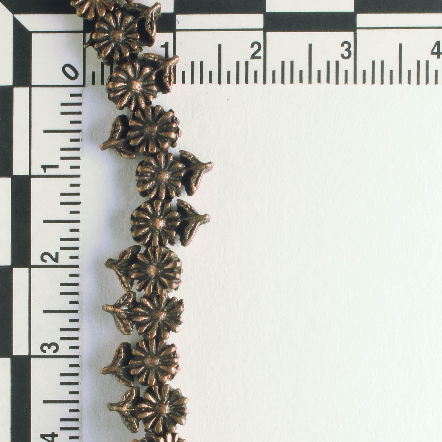 Pewter Beads, Copper Plated - 8" Strand