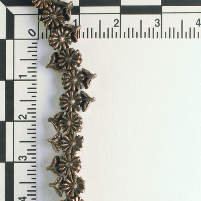 Pewter Beads, Copper Plated - 8" Strand