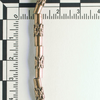 Pewter Beads, Copper Plated - 8" Strand
