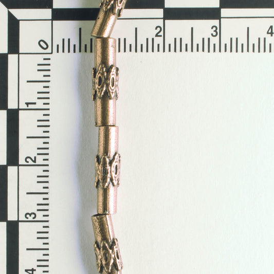 Pewter Beads, Copper Plated - 8" Strand