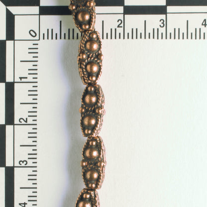 Pewter Beads, Copper Plated - 8" Strand