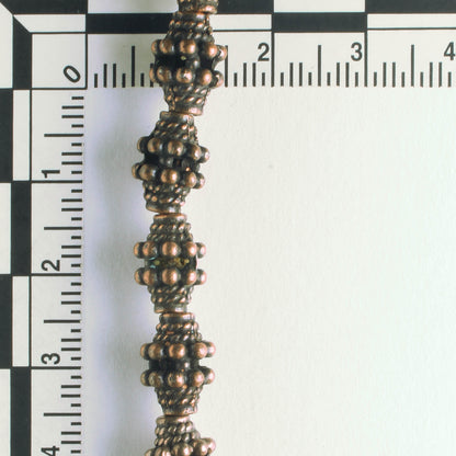 Pewter Beads, Copper Plated - 8" Strand