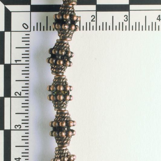 Pewter Beads, Copper Plated - 8" Strand
